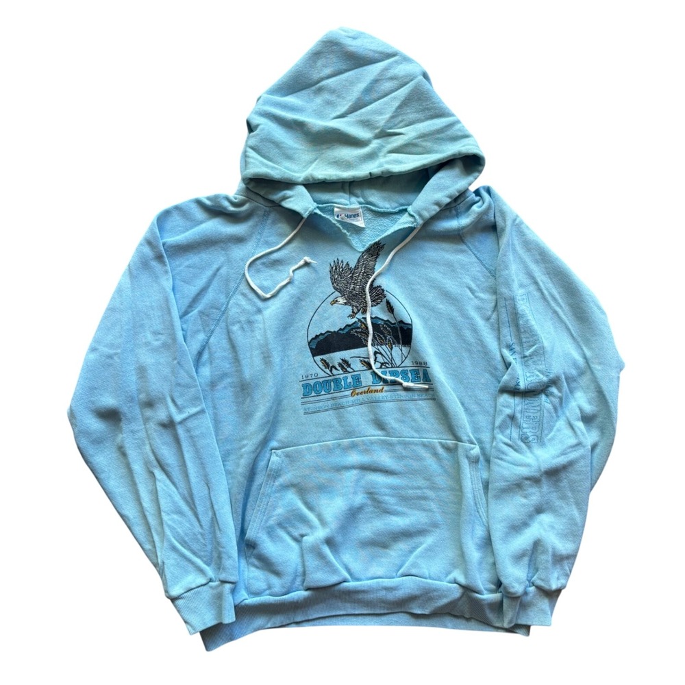 Vintage 80's Double Dipsea Stinson Beach Bald Eagle Hoodie XL